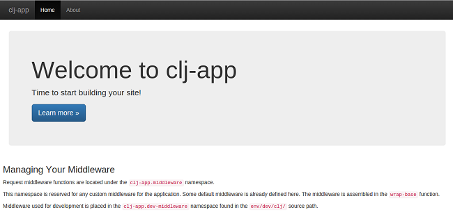 Luminus application main page Luminus application main page