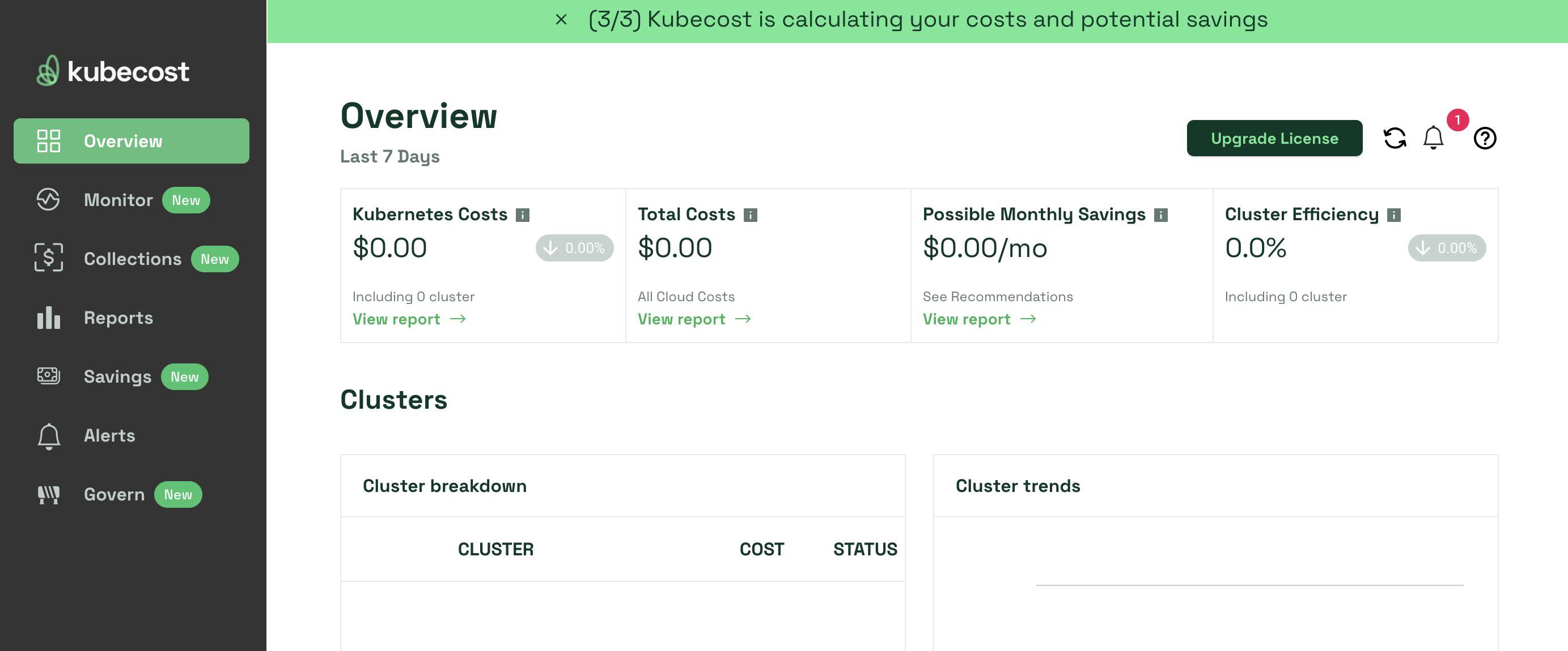 Image of Kubecost’s Dashboard Image of Kubecost’s Dashboard