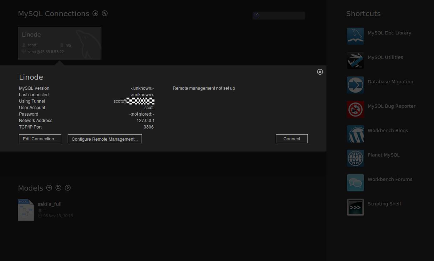 Connection details just before connecting Connection details just before connecting