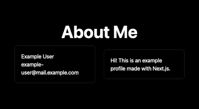 The about page for the example application The about page for the example application