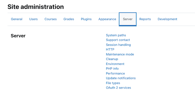 Moodle Server Configuration Moodle Server Configuration
