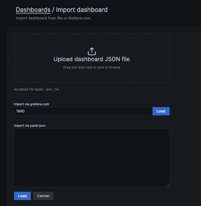 Import the Node Exporter Dashboard Import the Node Exporter Dashboard