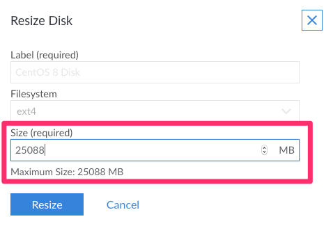 Enter the Maximum Size to Resize Disk Enter the Maximum Size to Resize Disk