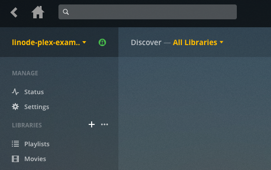 Plex web interface - additional Library Plex web interface - additional Library
