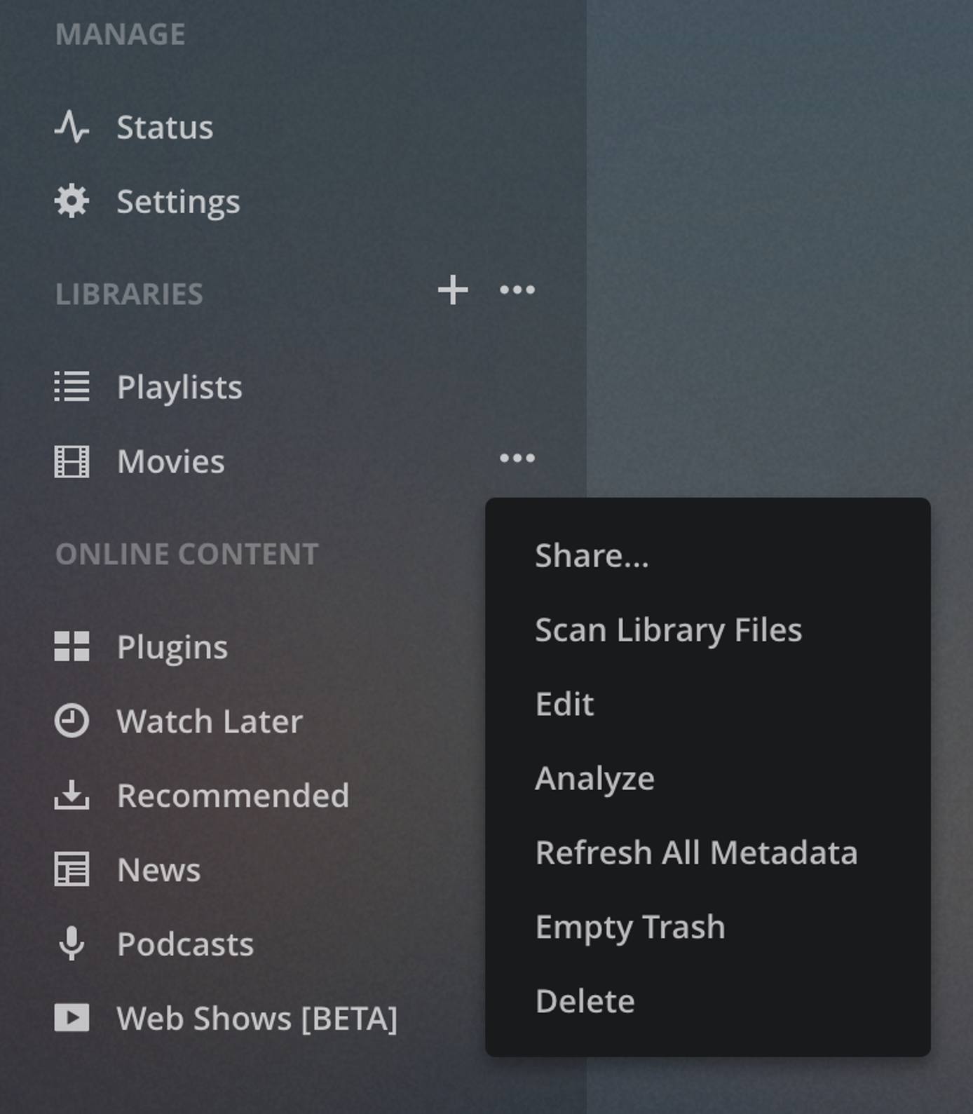 Scan your Library for new files Scan your Library for new files
