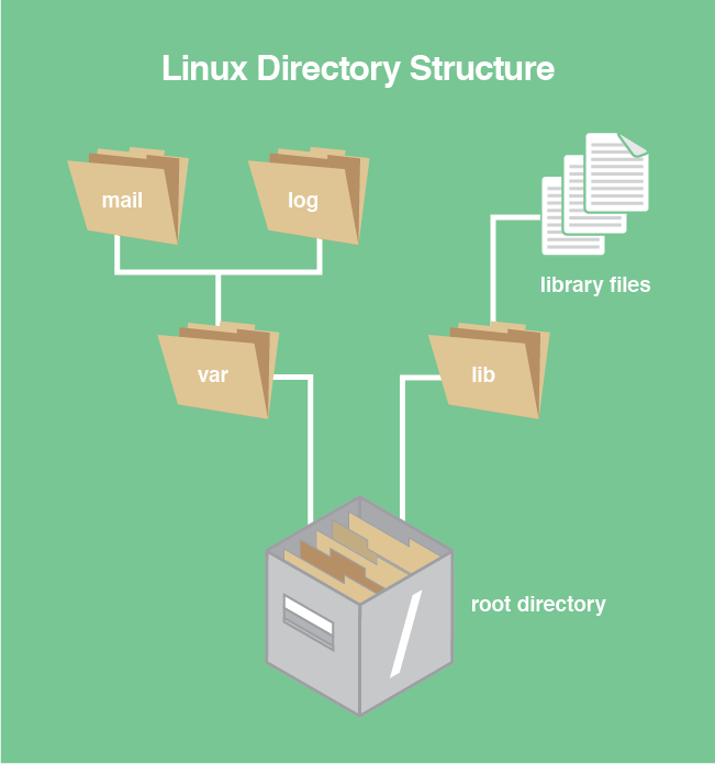 The Linux directory structure. The Linux directory structure.