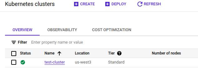 Details panel in Google Cloud showing the name and location of a GKE cluster. Details panel in Google Cloud showing the name and location of a GKE cluster.