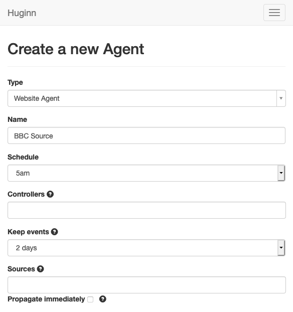 Website Agent configuration Website Agent configuration