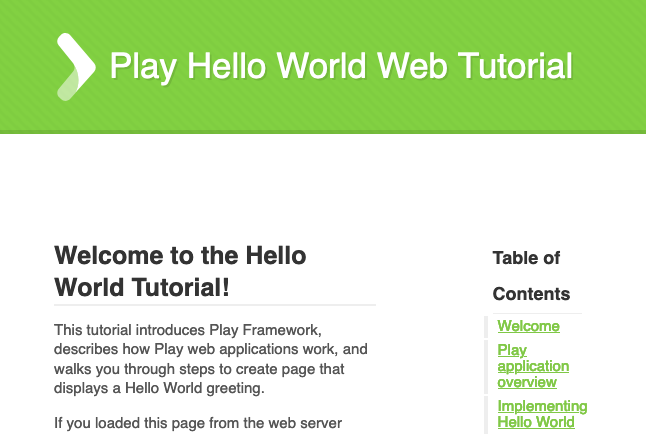 Play “Hello, World!” example application