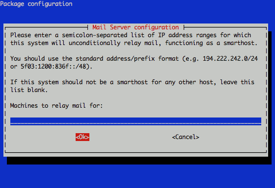 Exim4 relay machines configuration on Debian 6 (Squeeze). Exim4 relay machines configuration on Debian 6 (Squeeze).