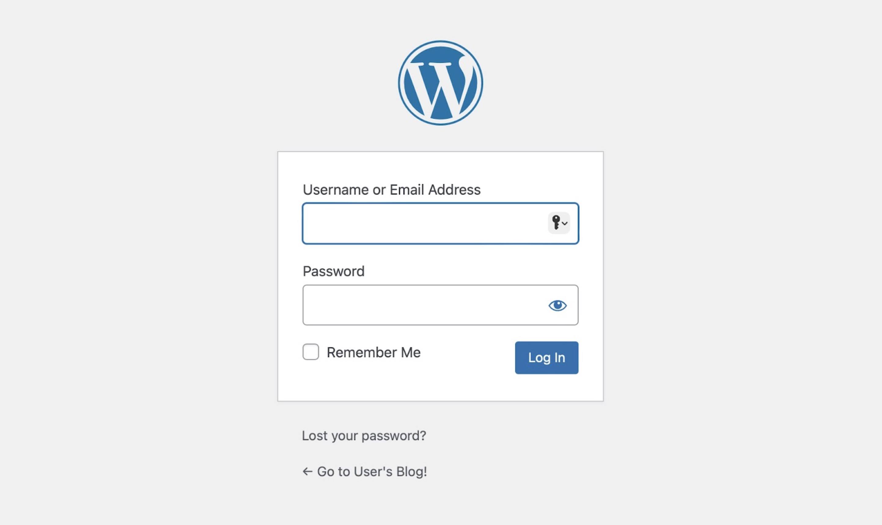 WordPress Login Screen