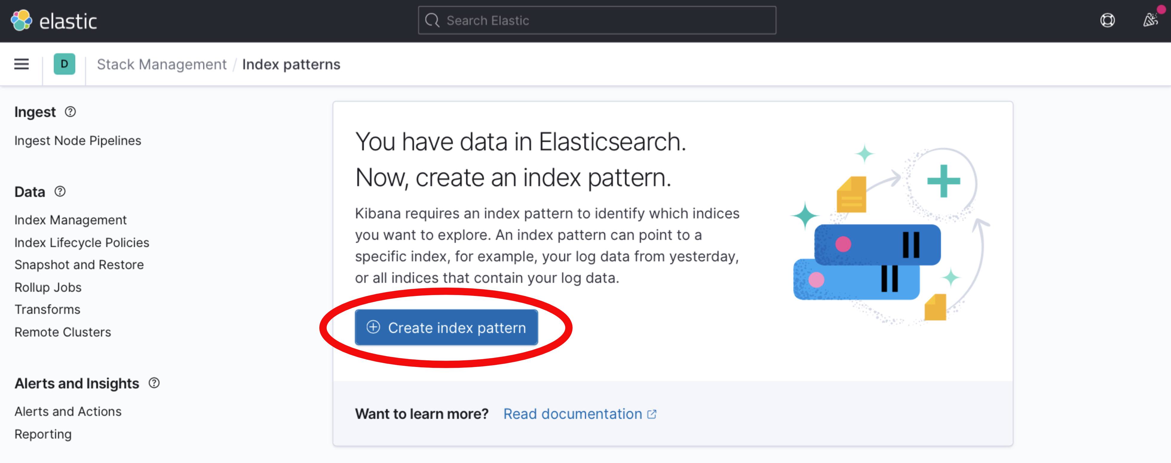 Kibana 7 Create an Index Pattern Prompt Kibana 7 Create an Index Pattern Prompt